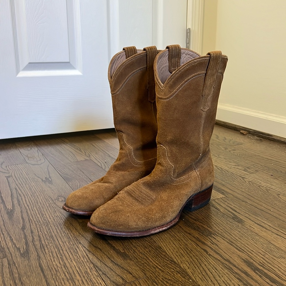 Tecovas “The Johnny” Cowboy Boots - Honey Suede, 9.5EE